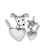 Sterling Silver Mother Daughter Pocket Pup Necklaces