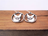 Tiny Pewter Fox Earrings - Fennec Fox Jewelry