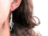 Jumping Bunny Pewter Earrings