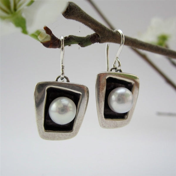 Silpada Sterling Pearl Square outlet Earrings