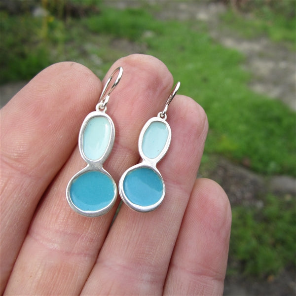 Modern Enamel Bubble Earring in Sapphire – Mark Poulin Jewelry