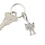 Pewter Kitten Keychain - Cat Key Ring