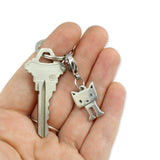 Pewter Kitten Keychain - Cat Key Ring