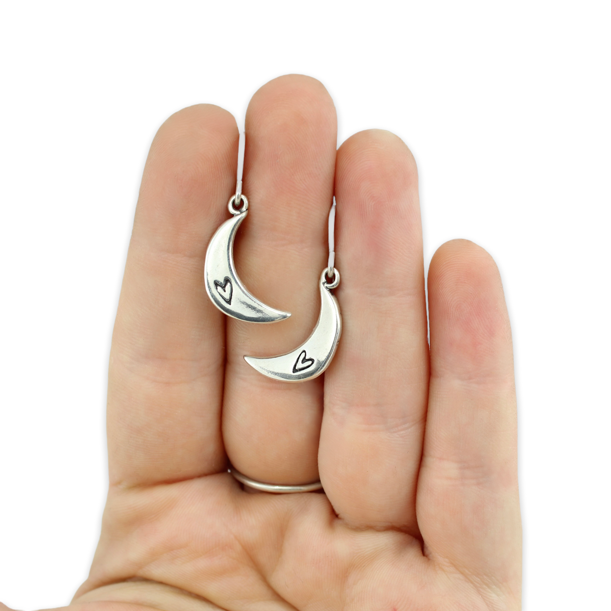 Crescent moon 2025 earrings silver