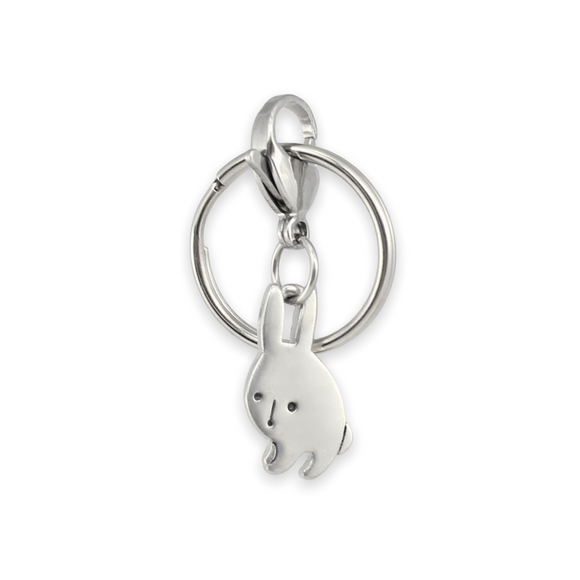 Pewter Bunny Rabbit Keychain for Men or Women - Year of the Rabbit