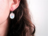 Love Bird Earrings - Sterling Silver and Enamel Bluebird Dangle Earrings