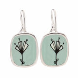 Flower Earrings made with Vitreous Enamel and Sterling Silver