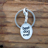 Sterling Silver Best Dog Ever Keychain