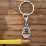 Sterling Silver One Less Rescue Keychain