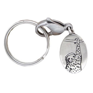 Sterling Silver Keep Calm and Hang On Keychain