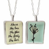 This us... Anniversary Necklace, Handmade with Enamel and Sterling Silver