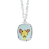 Chihuahua Puppy Necklace - Sterling Silver and Enamel Dog Pendant - Dog Jewelry