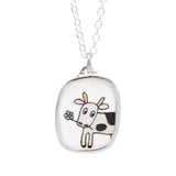Sterling Silver Cow Charm Necklace on Adjustable Sterling Chain