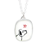 Star Dog Necklace - Sterling Silver and Enamel Dog Pendant - Dog Jewelry