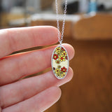 Flower Power Pendant - Reversible Sterling Silver and Enamel Floral Hippie Necklace