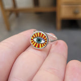 Sterling Silver Evil Eye Ring in Sizes 6 through 9 - Good Luck and Protection Jewelry