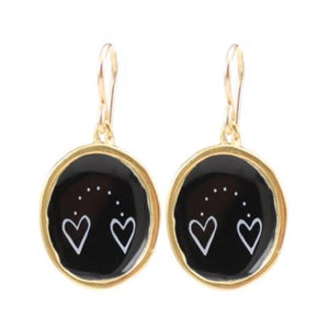 Gold Dot Heart Earrings - Heart to Heart