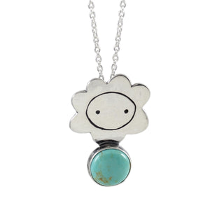 Daydreamer Necklace - Turquoise and Sterling Silver Cloud Pendant