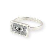 Sterling Silver Evil Eye Ring in Sizes 6 through 11 - Handmade Jewelry