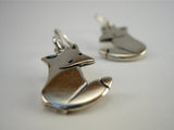 Sterling Silver Dangle Fox Earrings - Fox Jewelry
