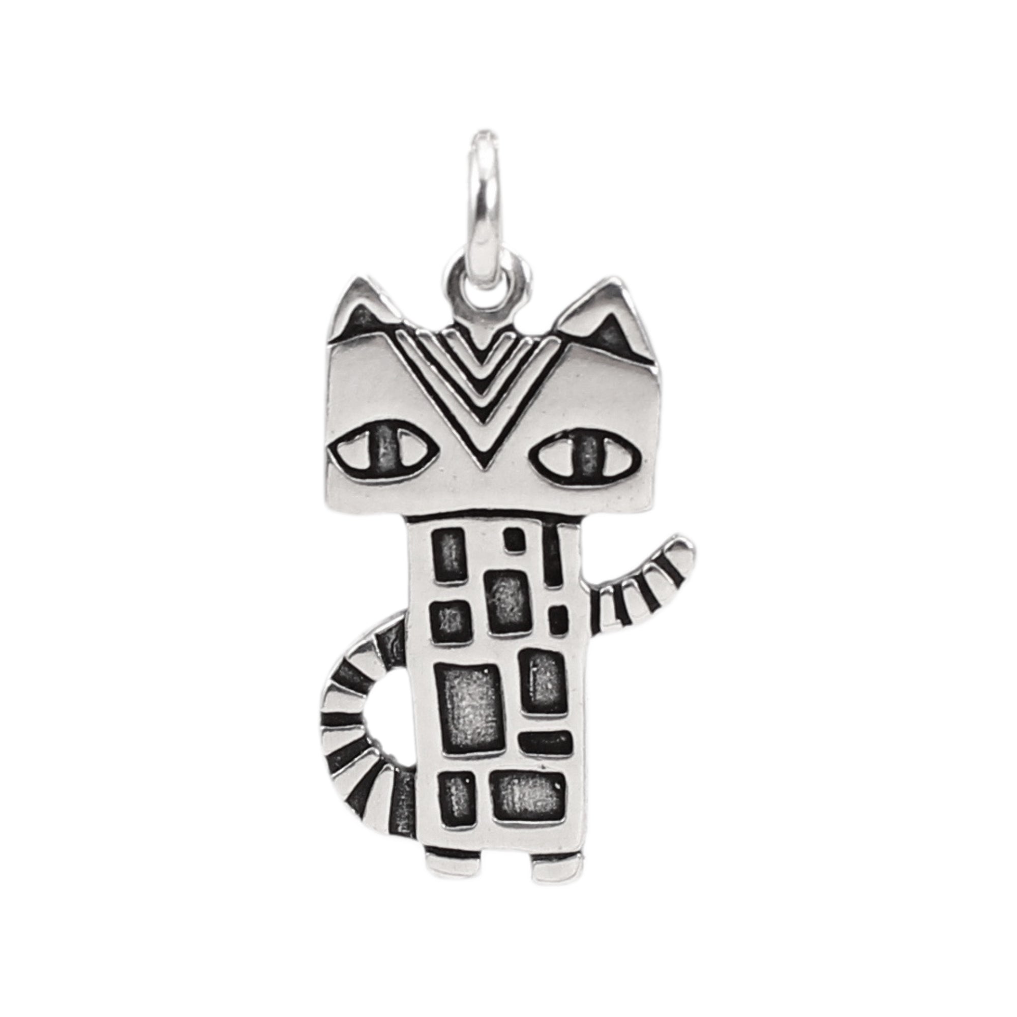 Cat Charm BRACELET Sterling Silver Plt Sitting Kitty Kitten Chain Jewelry  Gift