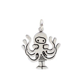 Sterling Silver Octopus Necklace - Anthropomorphic Necklace