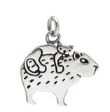Sterling Silver Cat Riding a Capybara Charm Necklace - Capybara Jewelry