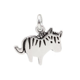 Tiny Sterling Silver Zebra Charm Necklace on Adjustable Sterling Silver Chain