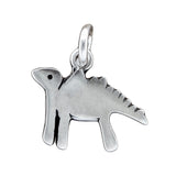 Sterling Silver Tiny Dinosaur Charm Necklace on Adjustable Sterling Chain