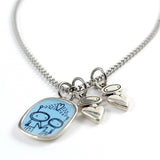My Little Family Talisman Necklace - Sweet Alien Family Jewelry - Sterling Silver and Enamel Multiple Charm Necklace