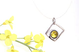 Yellow Onyx Necklace - Sterling Silver and Onyx Pendant